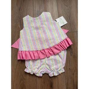 Mint Magnolia NWT Seersucker Swing Back Bloomer Set